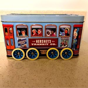 Hershey's Vehicle Series Canister #2 Trolley Blue Vintage Tin 2000